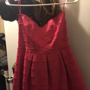 Pink strapless cocktail dress